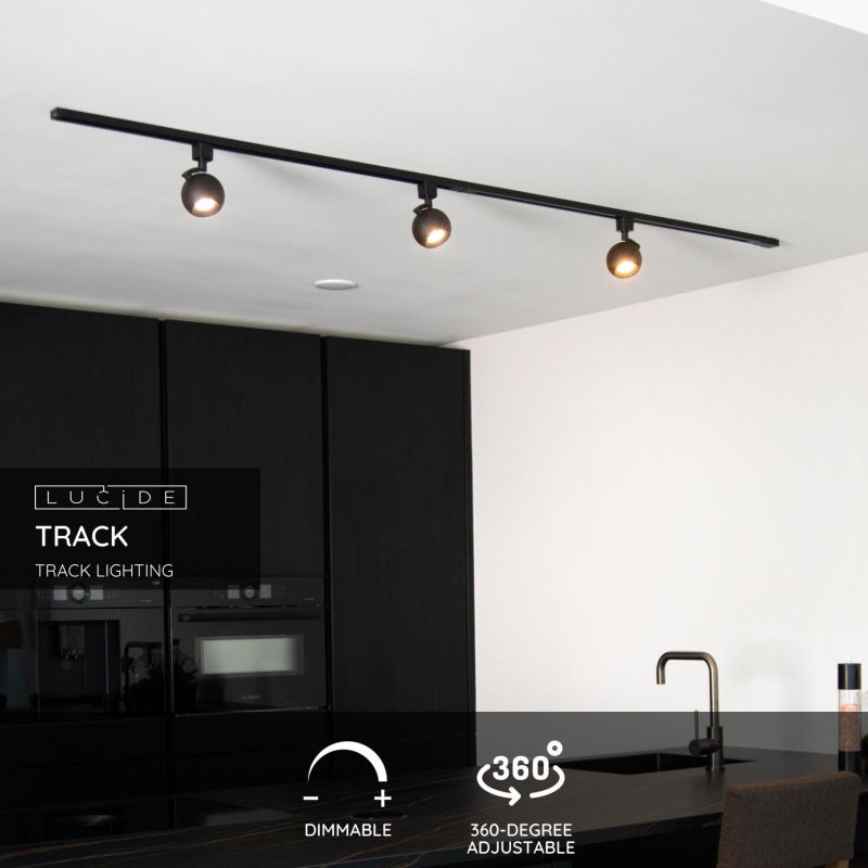 Lucide TRACK FAVORI Track spot - 1-okruhový systém osvetlenia trate - 1xGU10 - čierny (predĺženie)